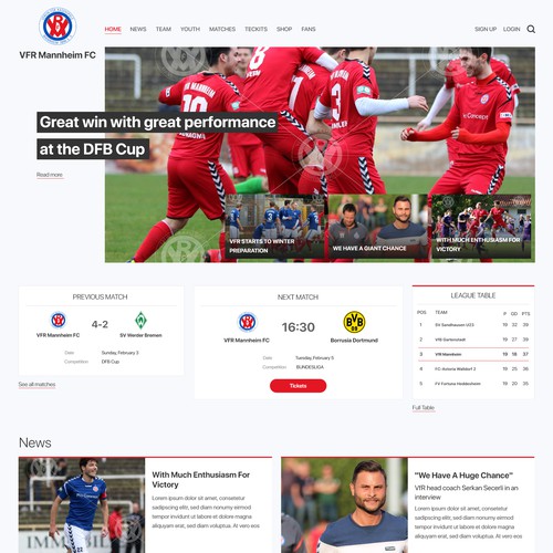 Soccer Club Website