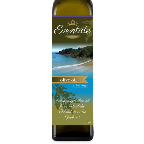 Create a label for an extra virgin olive oil company in New Zealand