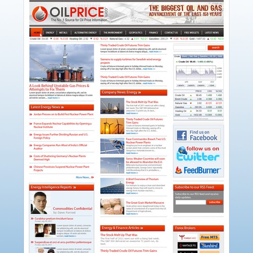 Very Popular Financial Site needs New Homepage Design