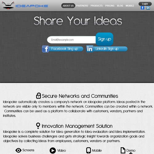 Create the next website design for Ideapoke