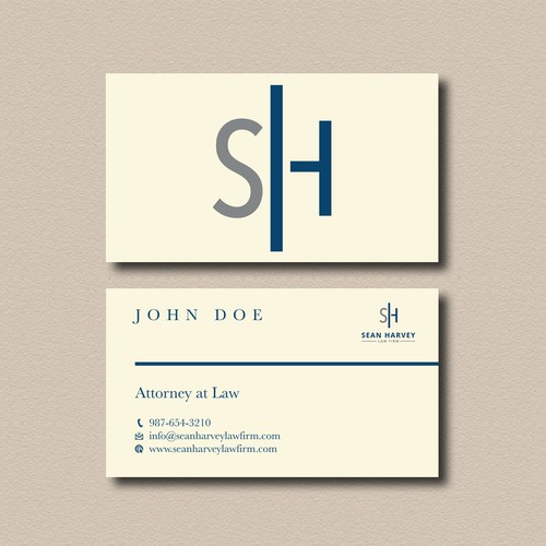 Simple & elegant business card for Sean Harvey