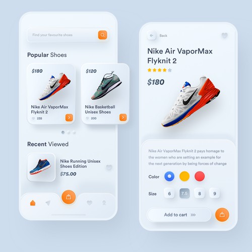 Nike Shoes E-Commerce - Neumorphism