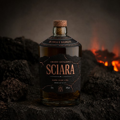 Sciara — Sicilian amaro label