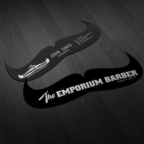 Unique business card for The Emporium Barber