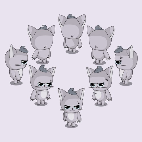 Character design concept for cat related game