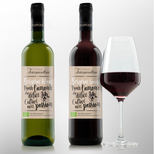 Wine label design for a regional organic wine producer
