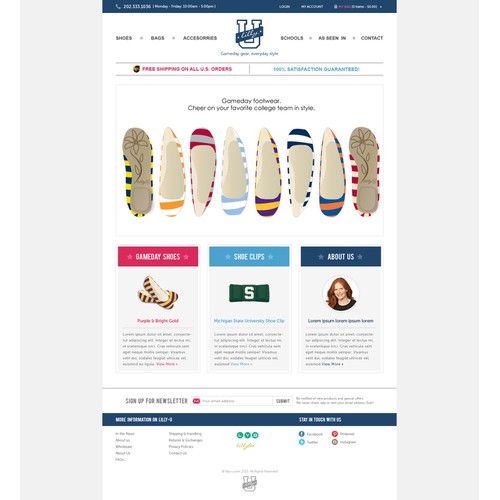 New homepage design for Lilly U