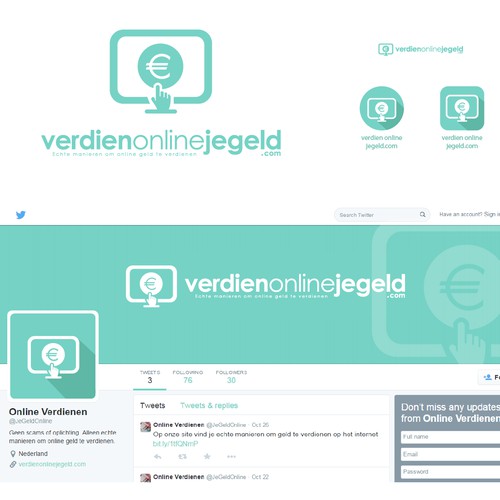 Create a stunning logo for verdienonlinejegeld.com