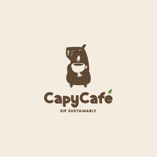 Distinctive and creative coffee logo for CapyCafe
