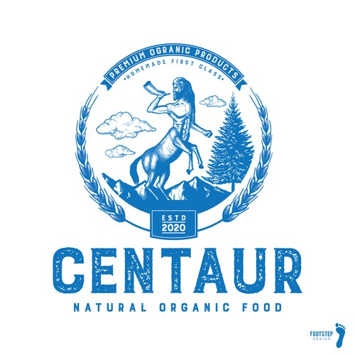 Centaur logo design for organic food