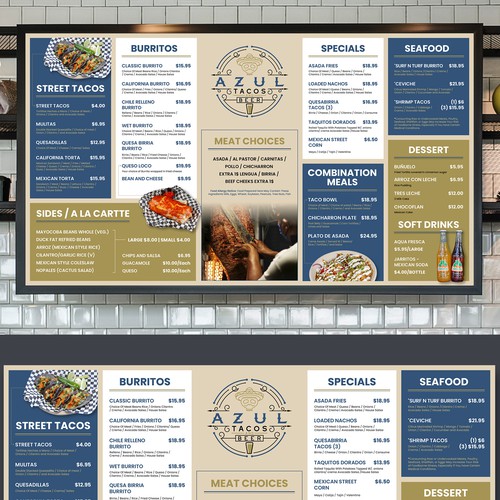 Azul Tacos and Beer Menu Redesign