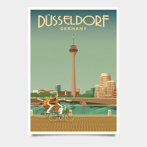 Dusseldorf Vintage Poster