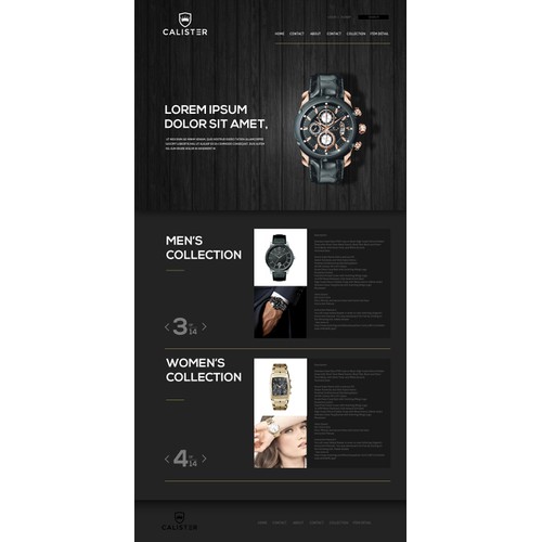 Calister - Website for Fashion Watch Company