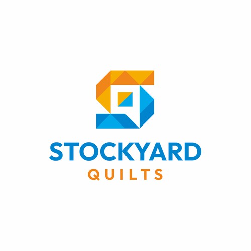 Pattern-driven logo for quilt studio: Stockyard Quilts