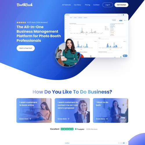 SaaS Landing Page for Business Management Platform