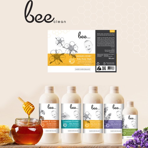 BEE CLEAN!... MODERN, CLEAN, EYE CATCHY, LABEL