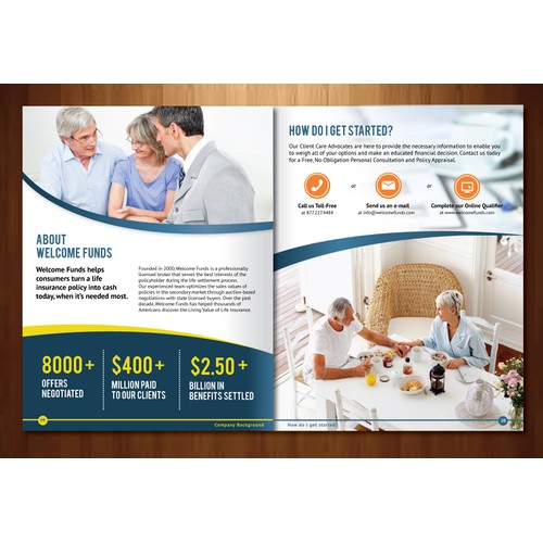 Create the next brochure design for Welcome Funds