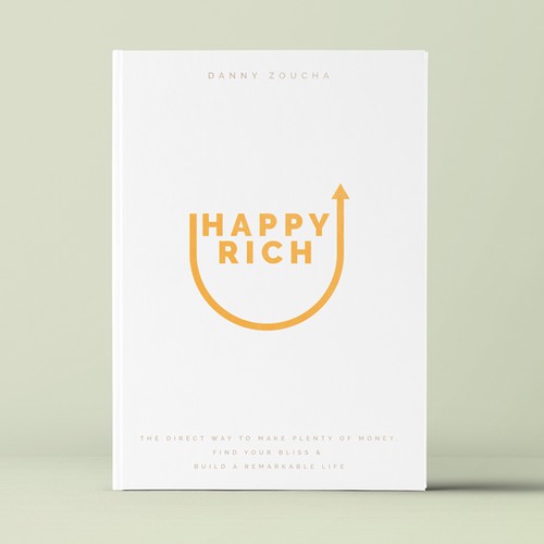 Book cover design concept for "Happy Rich"