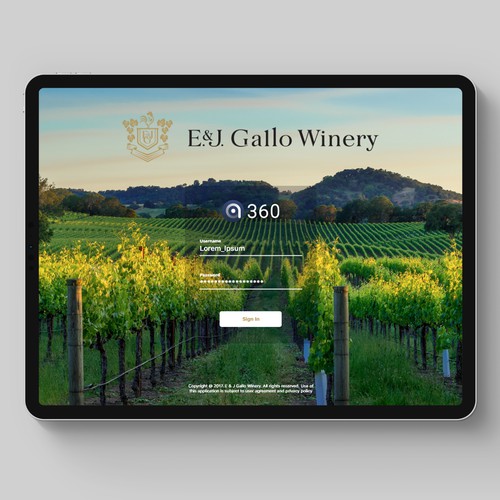 iPad Winery app design