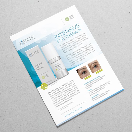 Clean and Elegant Flyer Design for Sente's New Eye Cream