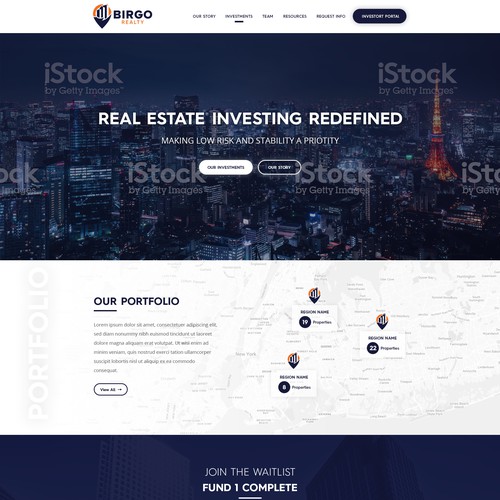 Home page design for Real Estate invest company