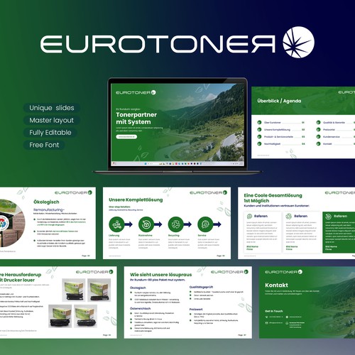 PowerPoint-Präsentation für Toner-Remanufacturing als Hilfe für Account-Manager beim Kundengespräch