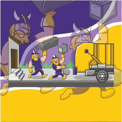 fun cartoons for a Junk Removal Company Vikings!