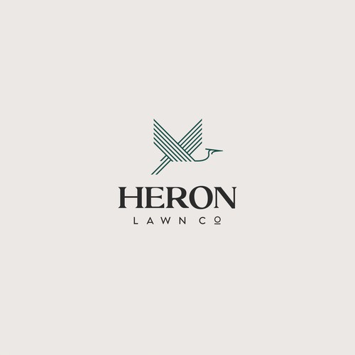 Modern Lawn Care Business with Heron