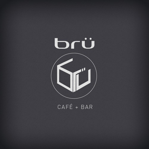 logo concept for brü bar + café