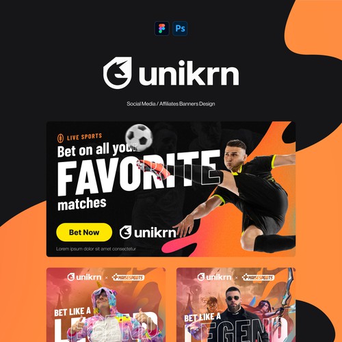 Unikrn - Social Media / Affiliates Banners Design