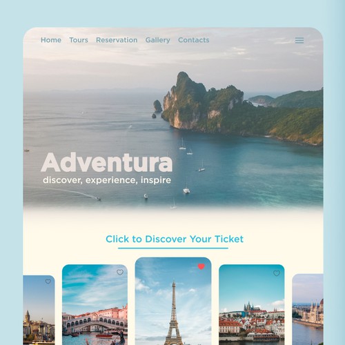 Landing page for Travel Agency