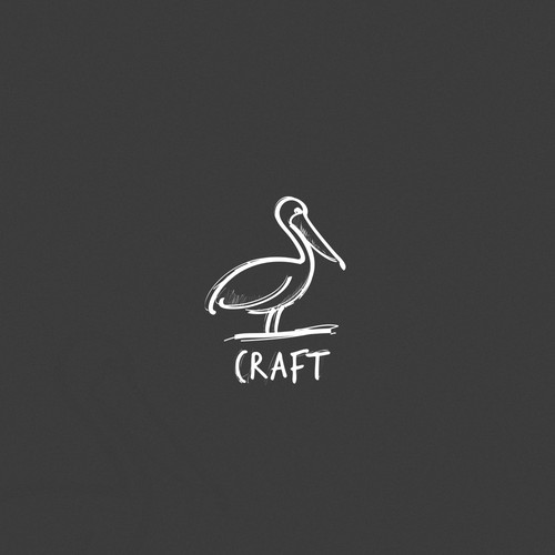 hand drawn pelican logo