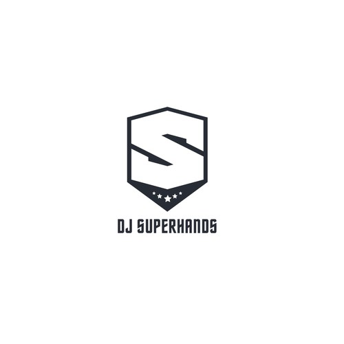 DJ superhero logo