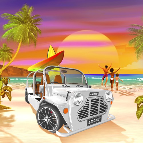 E-Moke on the beach