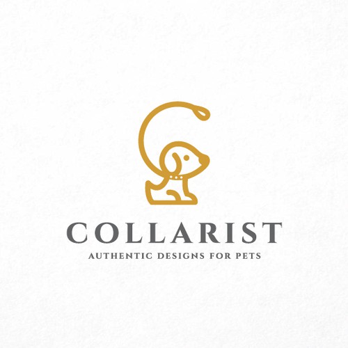 Letter C Collar Dog Logo