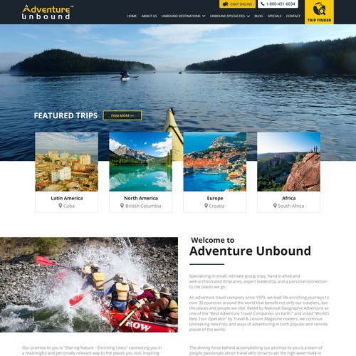 Website design for vacations website