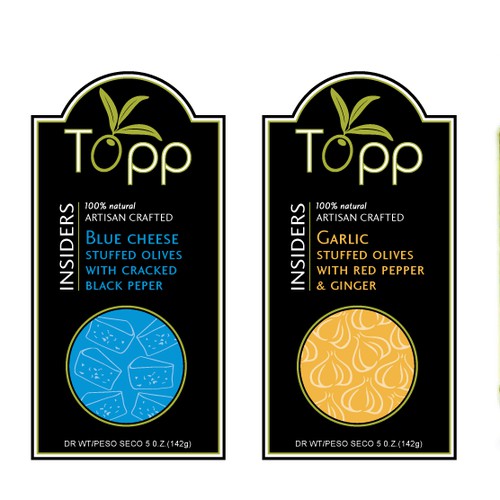 Design a new label for national olive brand in the USA