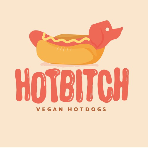 Fun logo for street vegan Hotdogs
