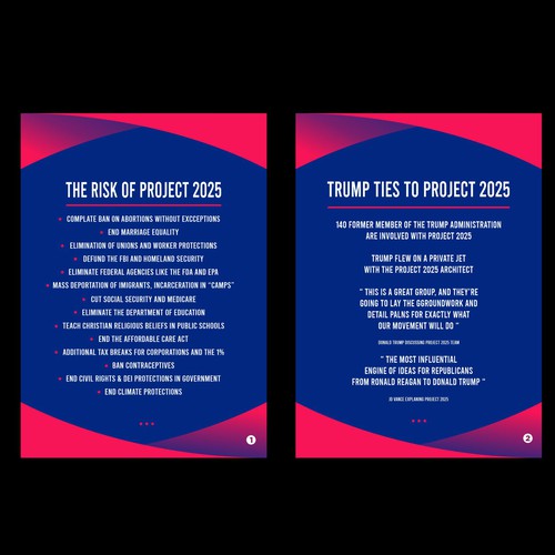 Political flyer for the upcoming US election explaining the goals of Project 2025