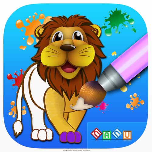 App Icon for kids Coloring Book (Zoo Animals)