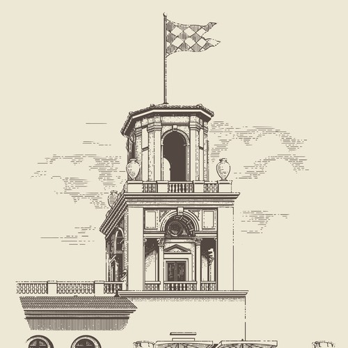 The Left Tower of the Breakers Hotel Illustration
