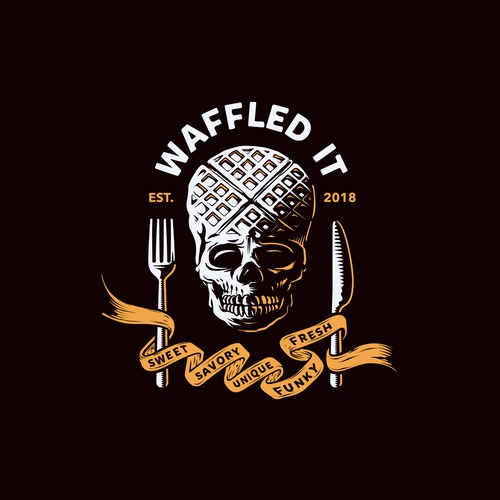 color exploration on the logo design concept for "waffled it".