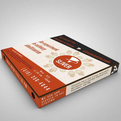 Create a winning pizza box design for Sliver Pizzeria!