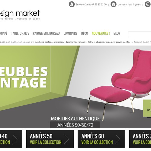 3 Bannières pour site de meubles Design Vintage