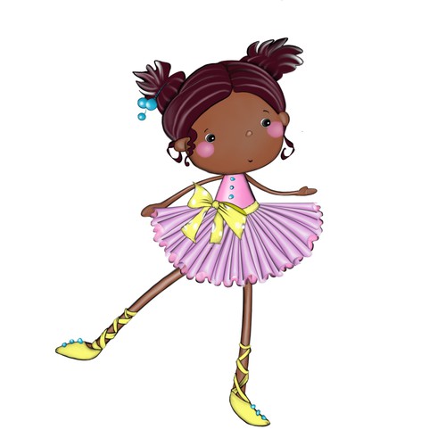 Plush Doll design (African girl) - Ballerina