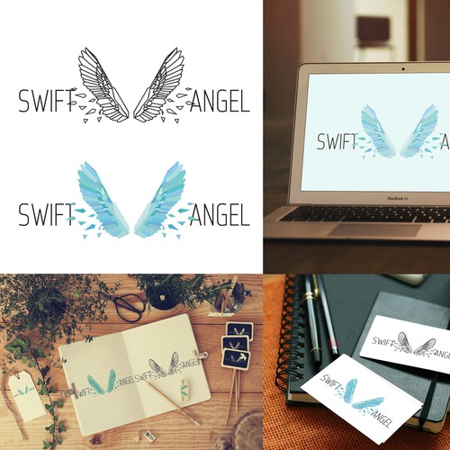 Logo concept for a  software developer that does 3D modeling, simulation and analytics, Swift Angel