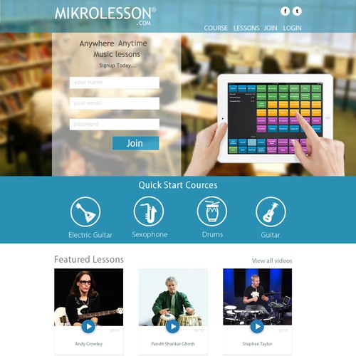 Renovate the website for online music school