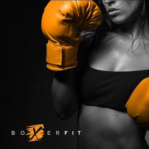Create a boxing influenced logo for Boxerfit