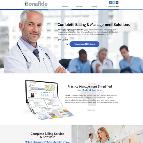 Clean, modern medical website for Bonaide