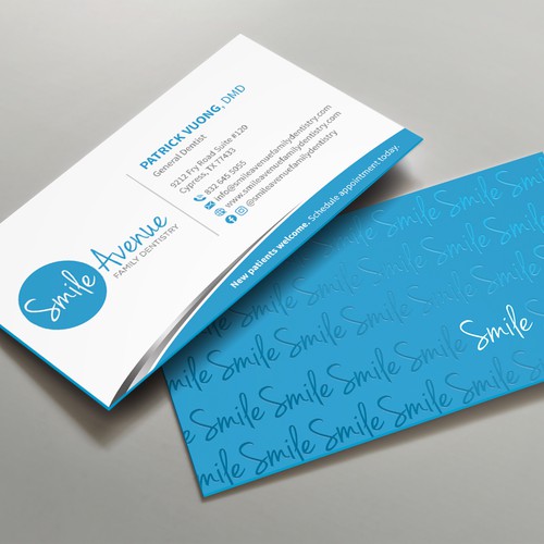 Business card for dental office